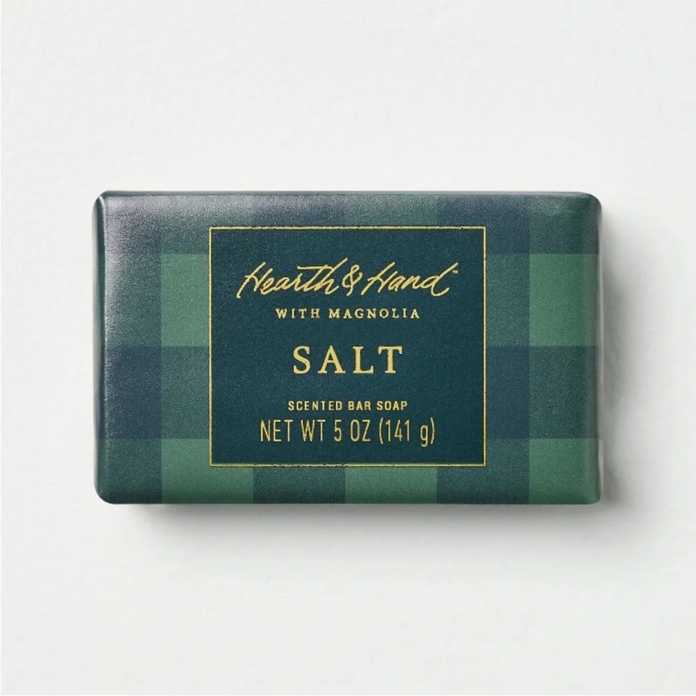 Salt Scented Bar Soap Green Gingham 5oz - Hearth & Hand™ with Magnolia